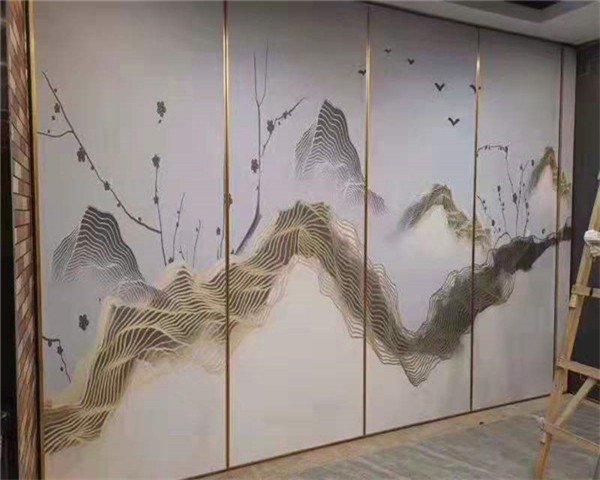 茂名水墨画移动隔断